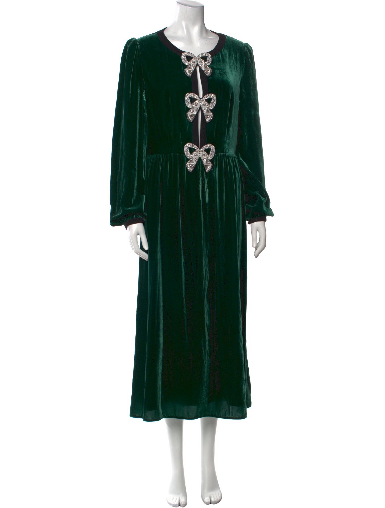 Saloni V-Neck Long Dress